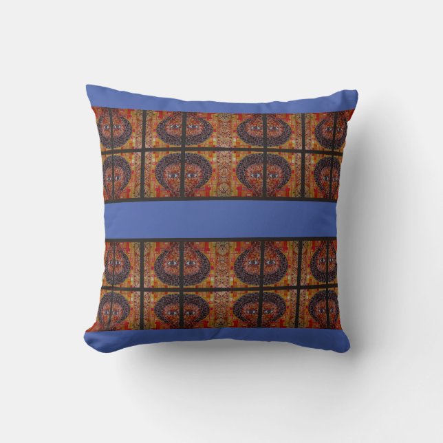 Lavender Blue Accent Ethiopian Traditional  Throw  Throw Pillow (Front)
