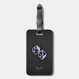 Lavender Blue Casino Dice Luggage Tag