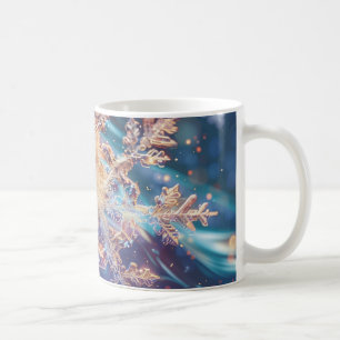 Lavender/Blue Christmas Snowflake Digital Art Coffee Mug
