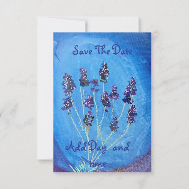 Lavender Blue Customizable  Save The Date (Front)