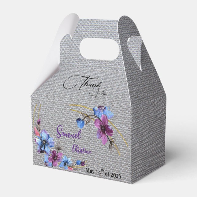 lavender Blue Favor Boxes (Front Side)