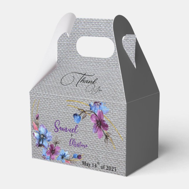 lavender Blue Favor Boxes (Front Side)