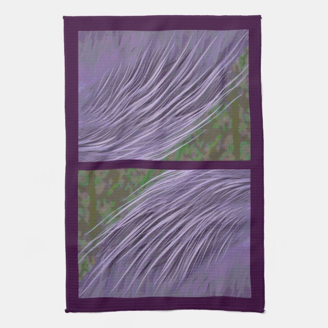 Lavender Blue Feathers Towel (Vertical)