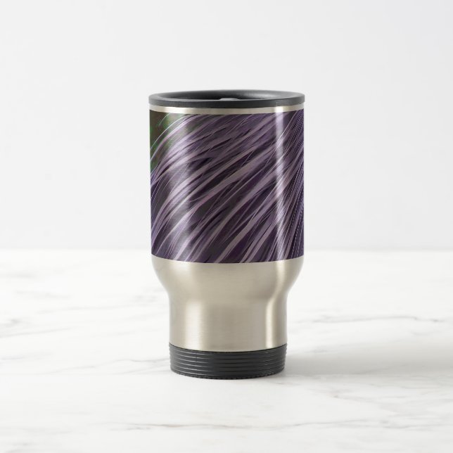 Lavender Blue Feathers Travel Mug (Center)