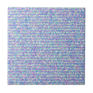 Lavender, Blue, Green Pastel Mosaic  Ceramic Tile
