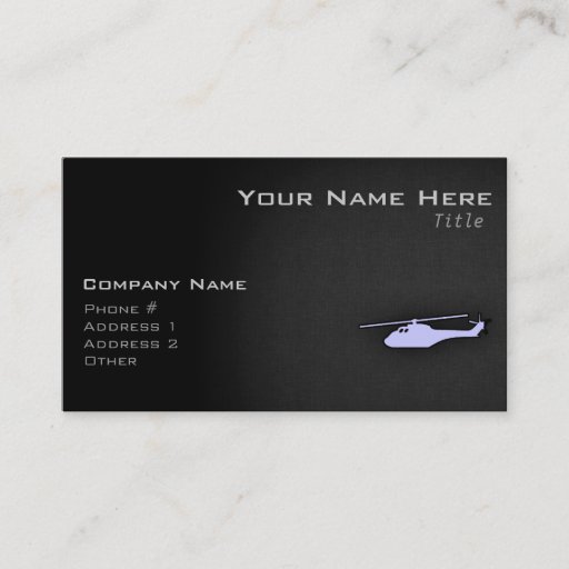 Customizable Lavender Blue Helicopter Business Cards
