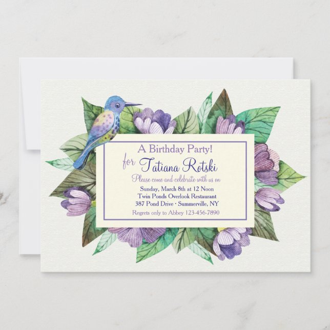 Lavender Blue Invitation (Front)