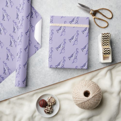 Lavender Blue Jay Wrapping Paper