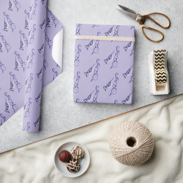 Lavender Blue Jay Wrapping Paper (Crafts)
