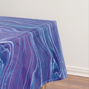 Lavender Blue Lace Marble Acrylic Abstraction   Tablecloth