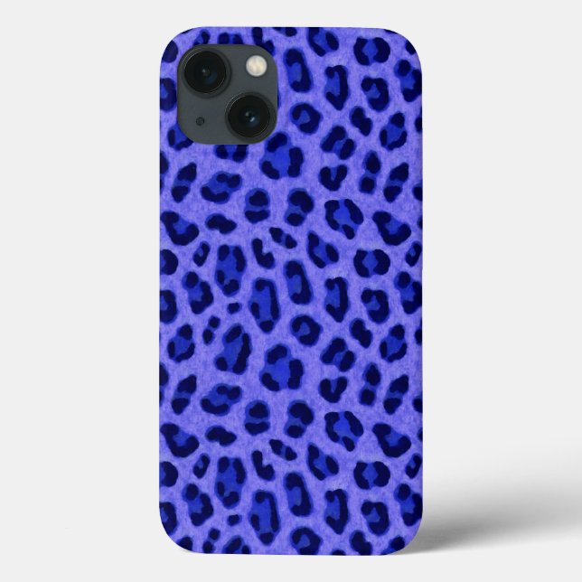 Lavender Blue Leopard Animal Print Skin Pattern  Case-Mate iPhone Case (Back)