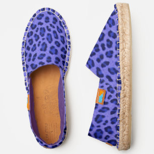Lavender Blue Leopard Animal Print Skin Pattern Espadrilles