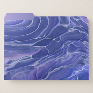 Lavender Blue Marble Acrylic Abstract File Folder
