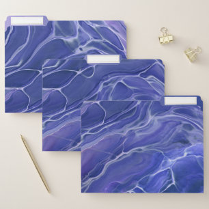 Lavender Blue Marble Acrylic Abstract File Folder