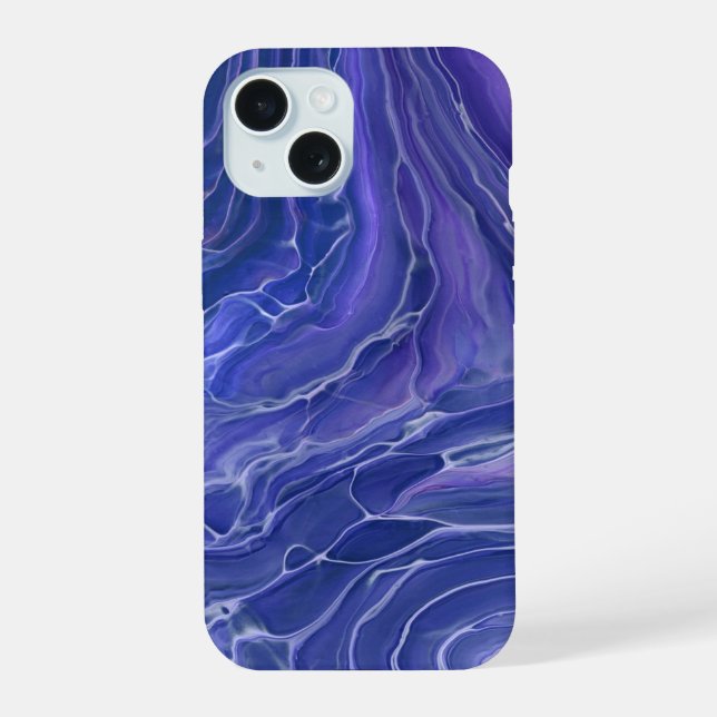 Lavender Blue Marble Acrylic Abstract Iphone Case (Back)