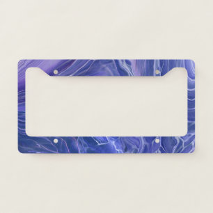 Lavender Blue Marble Acrylic Abstract License Plate Frame