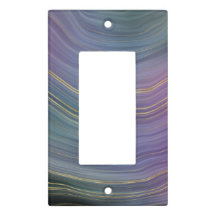 Lavender & Blue Marble Light Switch Covers