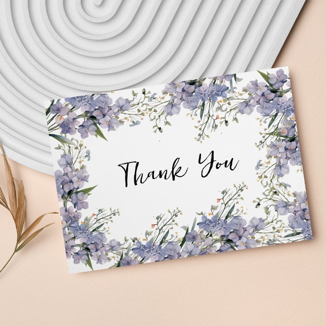 Lavender blue mint summer flower Thank You Enclosure Card (Lavender blue mint summer flower Thank You )