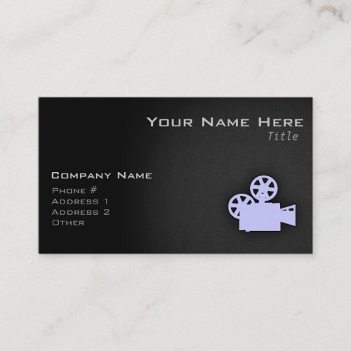 Lavender Blue Movie Camera Business Card Templates