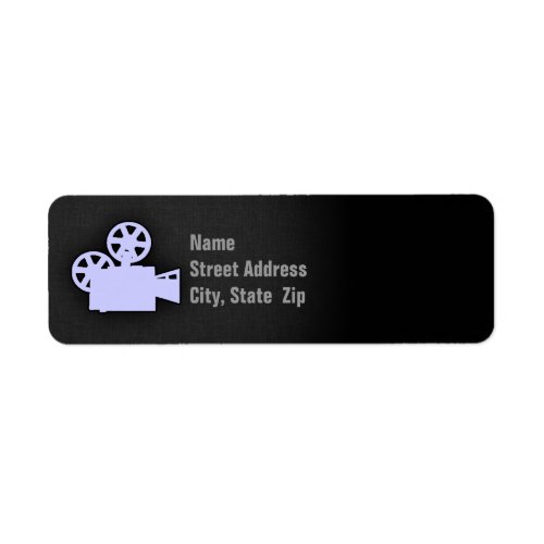 Lavender Blue Movie Camera Label