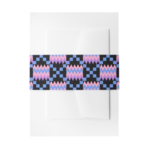 Lavender Blue Pink Kente Wedding Invitation Invitation Belly Band