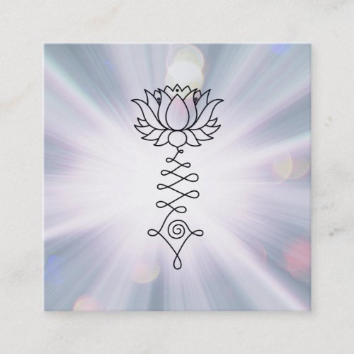  Lavender Blue Rays Healing Reiki Energy Lotus Square Business Card