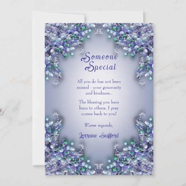 Lavender Blue Spring Lilac Someone Special Card (Front)