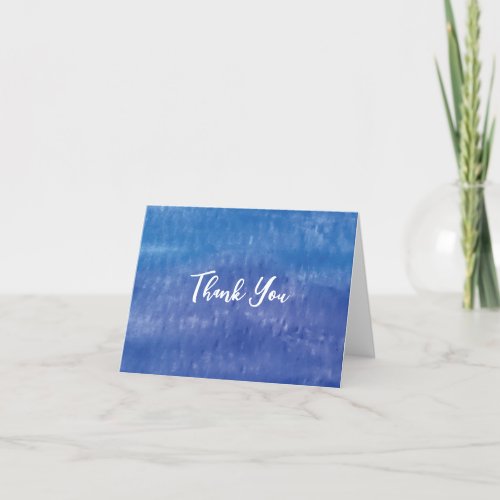 Lavender Blue Watercolor Abstract Thank You Card