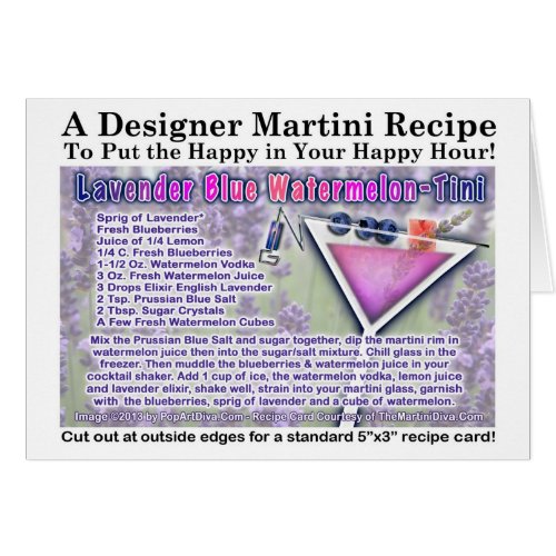 Lavender Blue Watermelon Martini Recipe Card