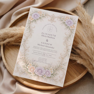 Lavender Blush Baroque Garden Wedding Invitation
