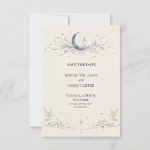 Lavender Blush Celestial Moon Dove Save The Date