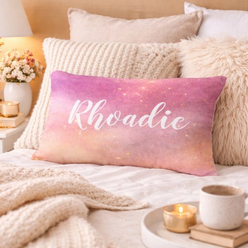 Lavender Blush Cozy Name Accent Pillow