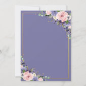 Lavender Blush Floral Geometric 16th Quinceañera  Invitation (Back)