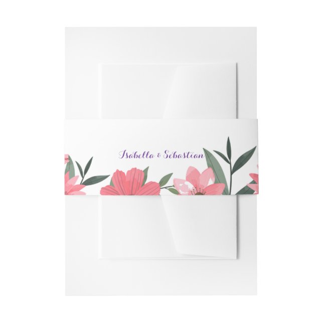 Lavender Blush Floral Wedding Belly Band (Front Example)