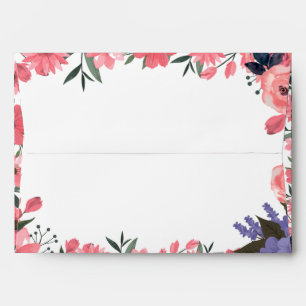 Lavender Blush Floral Wedding Envelope