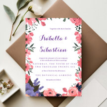 Lavender & Blush Floral Wedding Invitation