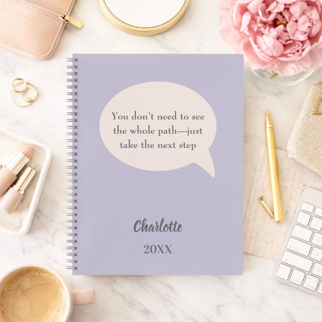 Lavender blush pink ivory inspirational goal quote notebook (Creator Uploaded)