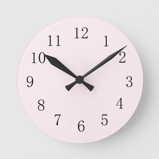 Lavender Blush Round (Medium) Wall Clock (Front)