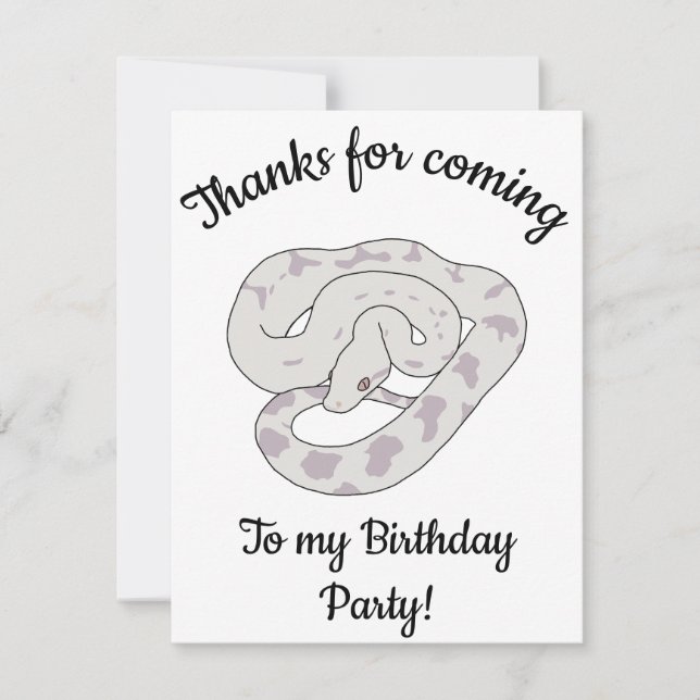 Lavender boa Happy B-day  Thank You Card (Front)