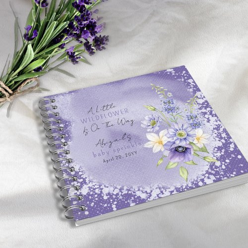 Lavender Boho A Little Wildflower Baby Guest Book