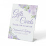 Lavender Boho Floral Elegant Wedding Gifts & Cards Pedestal Sign