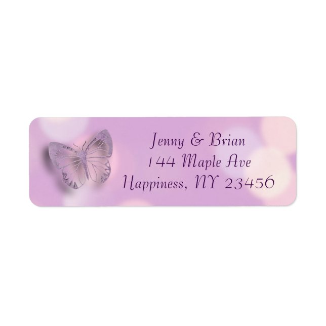 Lavender Bokeh Butterflies Label (Front)