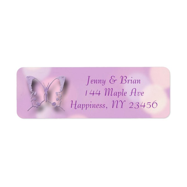 Lavender Bokeh Butterflies Label (Front)