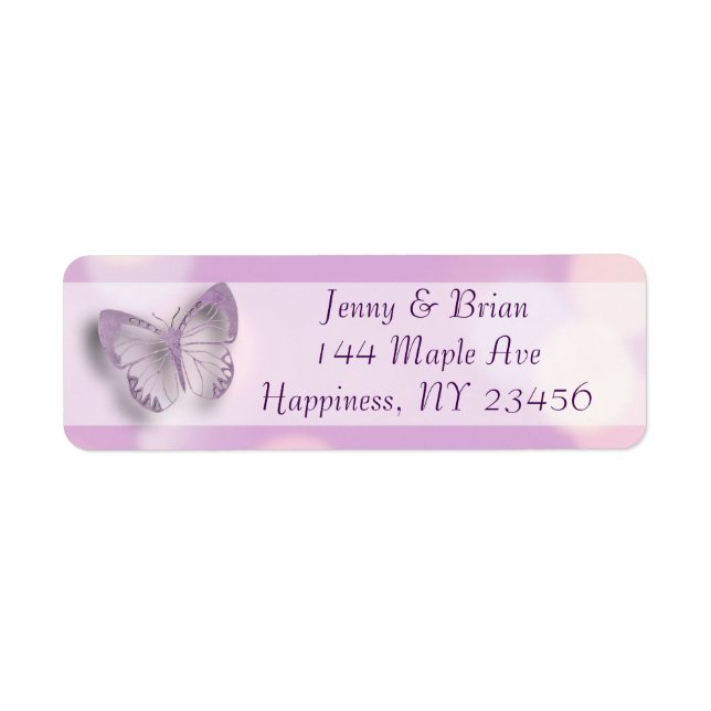 Lavender Bokeh Butterflies Label (Front)