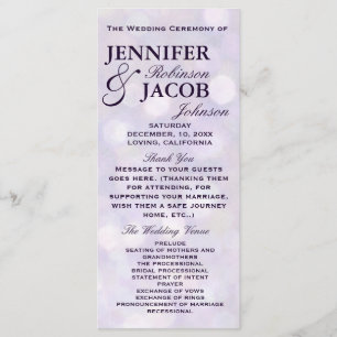 Lavender Bokeh Highlights Wedding Program