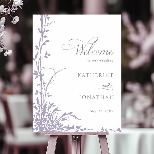 Lavender Botanical Arch Garden Wedding Welcome Poster (Creator Uploaded)