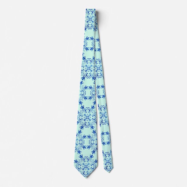 lavender botanical art neck tie (Front)