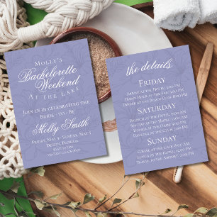 Lavender Botanical Bachelorette Weekend Itinerary Invitation