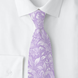 Lavender Botanical Batik Neck Tie