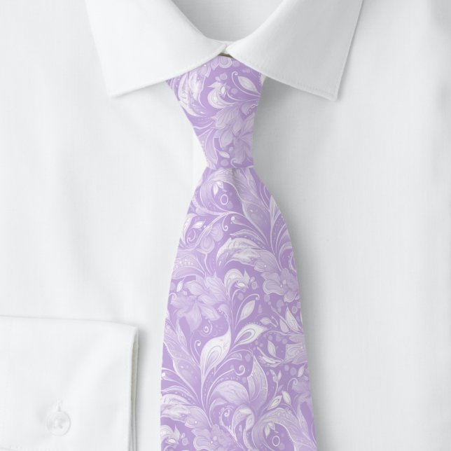 Lavender Botanical Batik Neck Tie (Creator Uploaded)